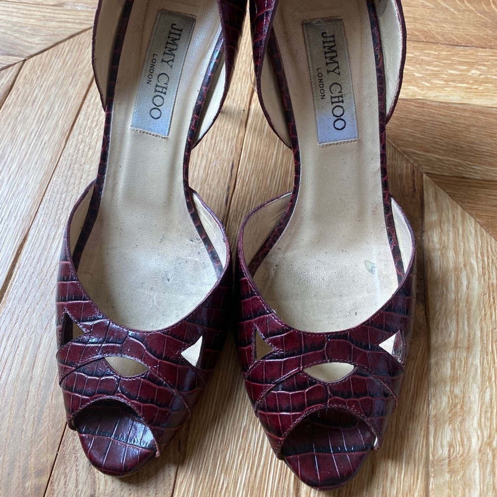 Jimmy Choo Burgundy Snakeskin